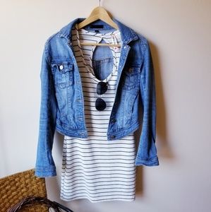 Mimi Chica Keyhole striped dress